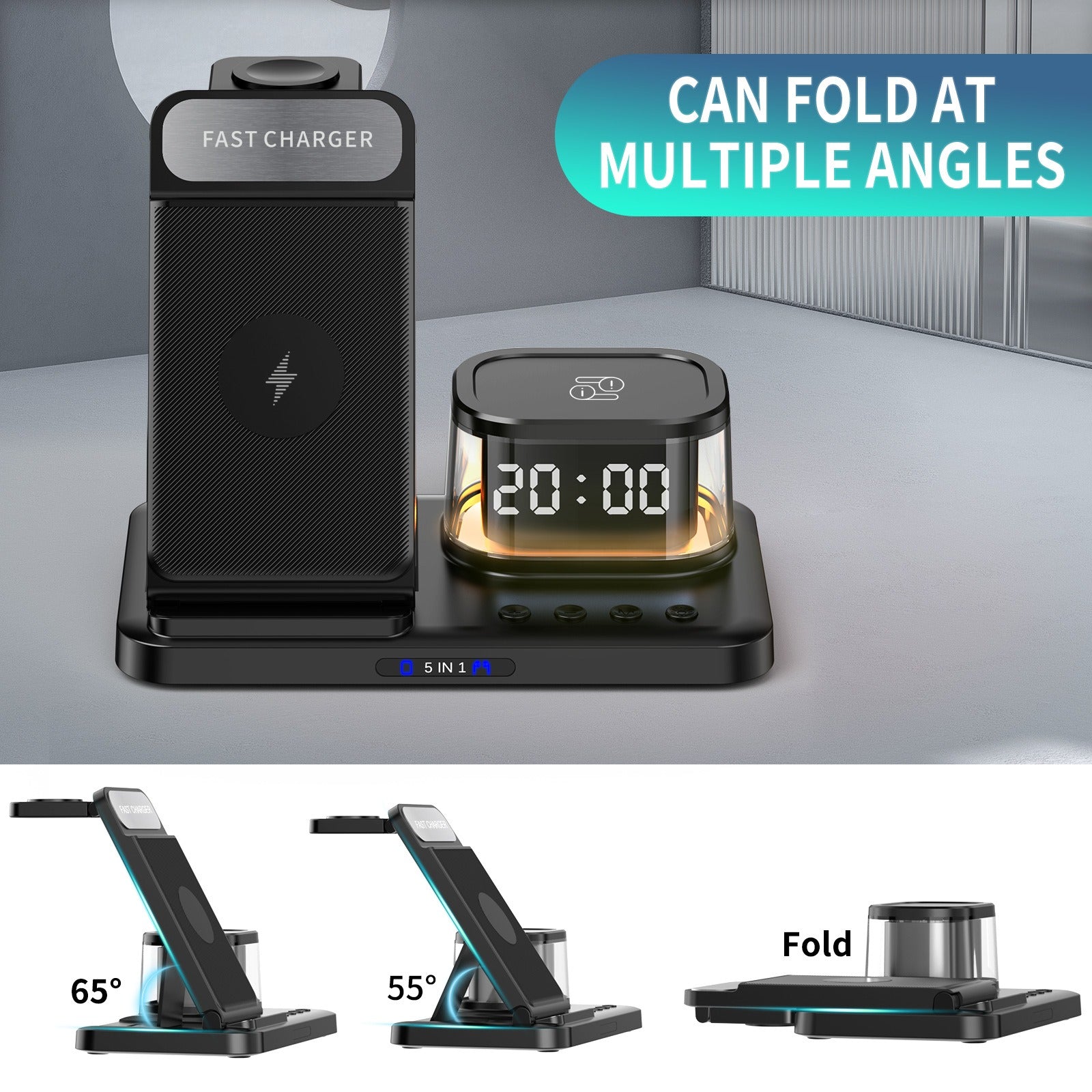 Fast charging wireless charging folding five in one wireless charging mobile phone charging