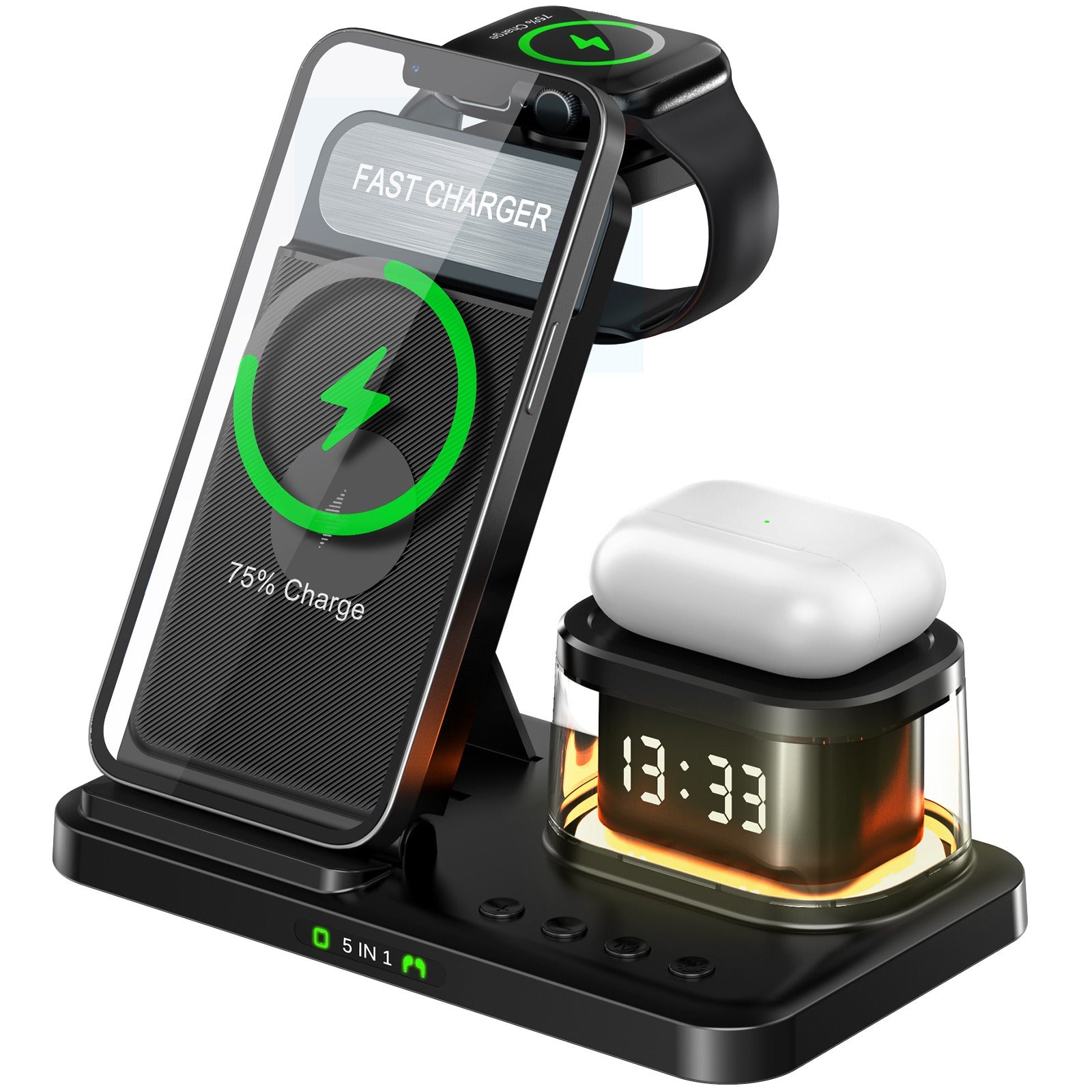 Fast charging wireless charging folding five in one wireless charging mobile phone charging